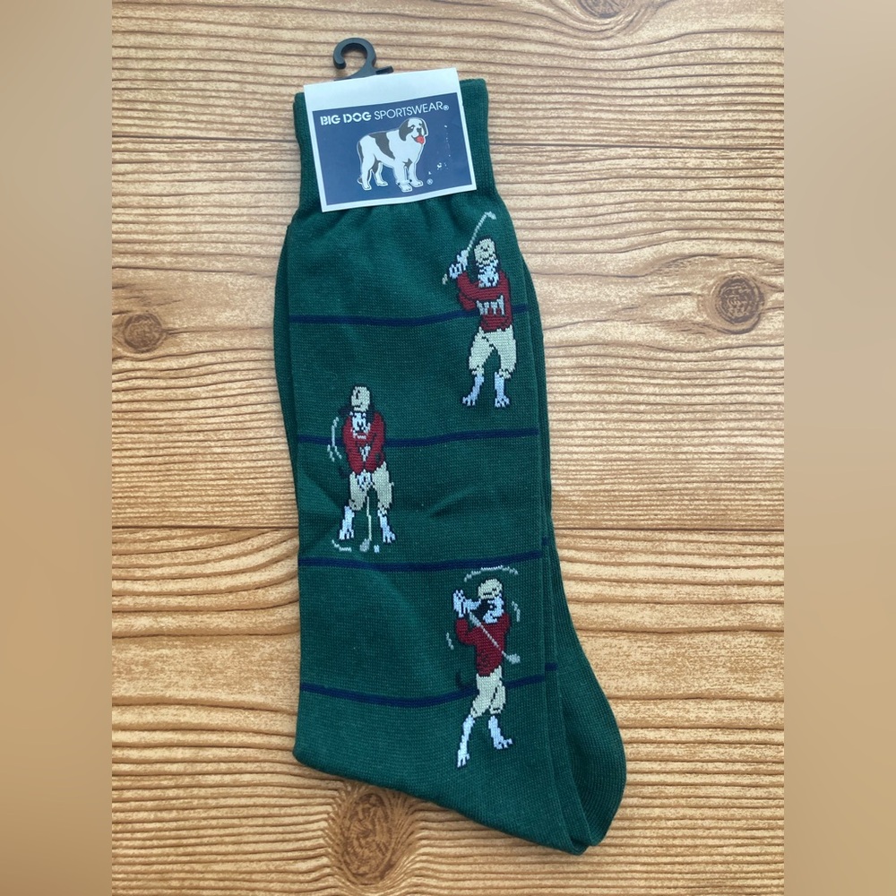 NWT NOS Vintage Big Dogs Trouser Socks Golf Golfing 90's G2 Y2K Father’s Day